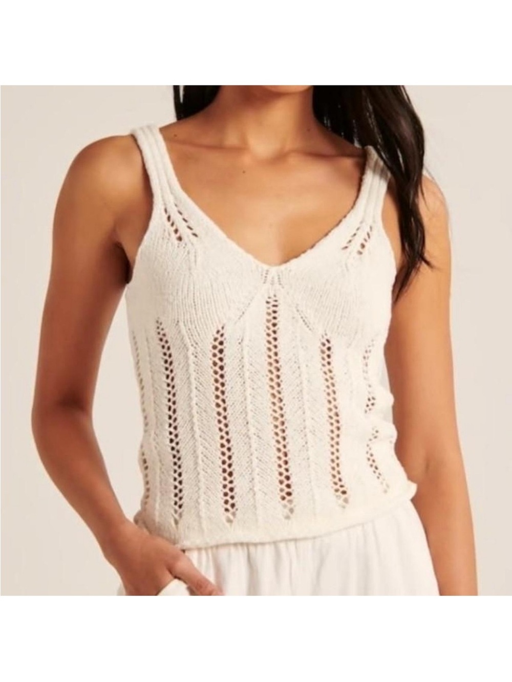 Abercrombie White Knit Tank
